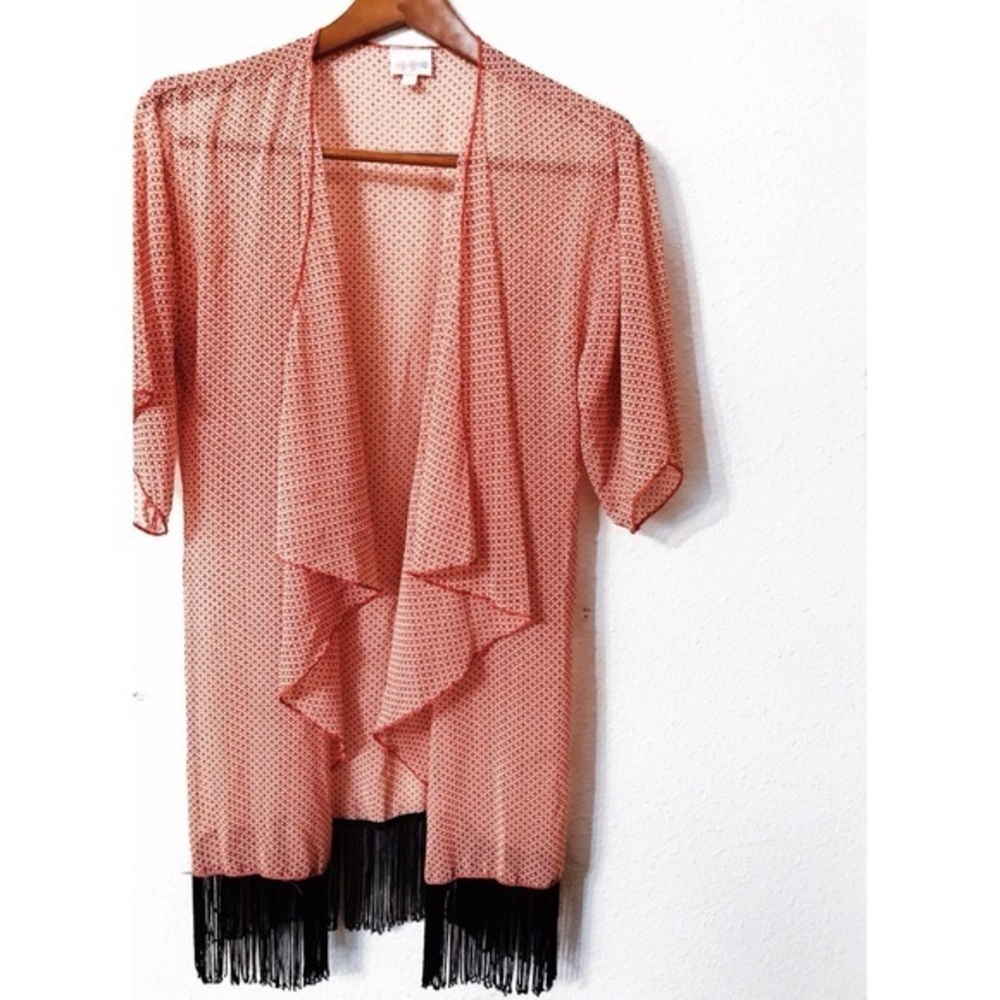LuLaRoe Chiffon embellished duster nwot